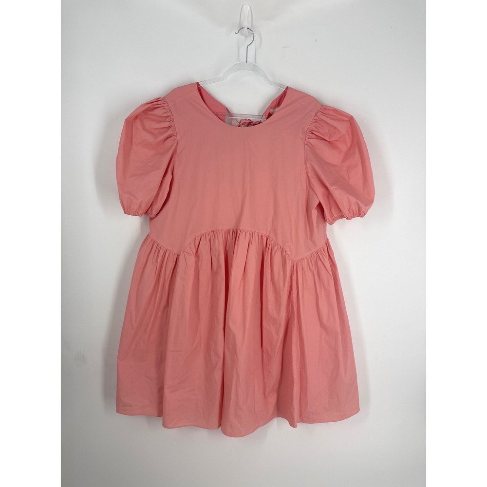 Tuckernuck Hyacinth House Puff Sleeve Babydoll Mini Dress XL Tie Back Feminine